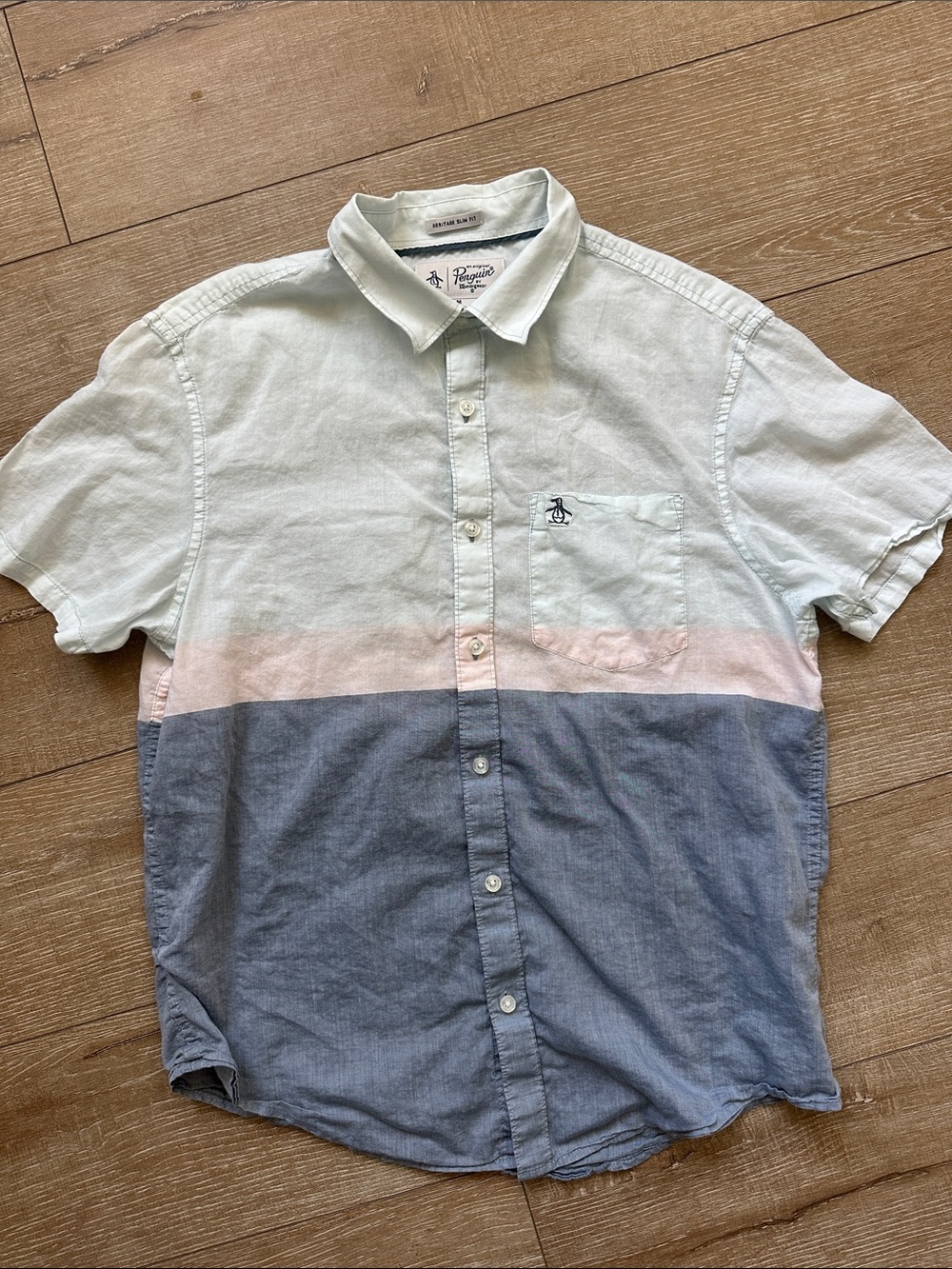 Short Sleeve Penguin Button Down
